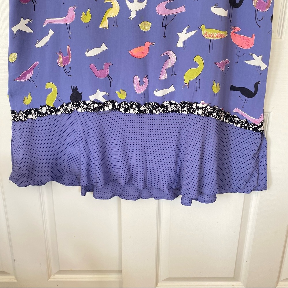 Vintage Maxi Dress 80’s Sleeveless Whimsical Birds L - Picture 6 of 14